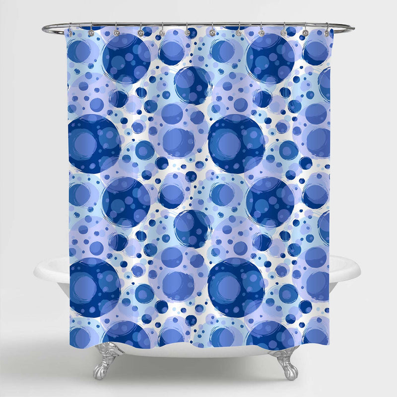 Abstract Polka Dot Shower Curtain - Blue
