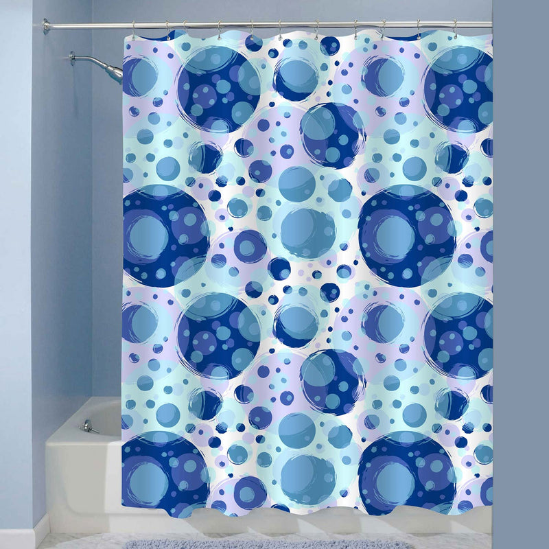 Large and Small Polka Dots Shower Curtain - Blue
