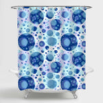 Large and Small Polka Dots Shower Curtain - Blue