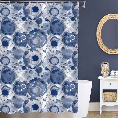 Geometries Circle Pattern Shower Curtain - Grey Blue