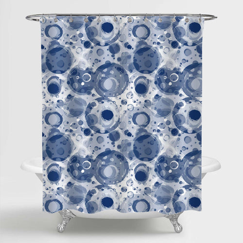 Geometries Circle Pattern Shower Curtain - Grey Blue