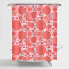 Large and Small Circles Shower Curtain - Coral