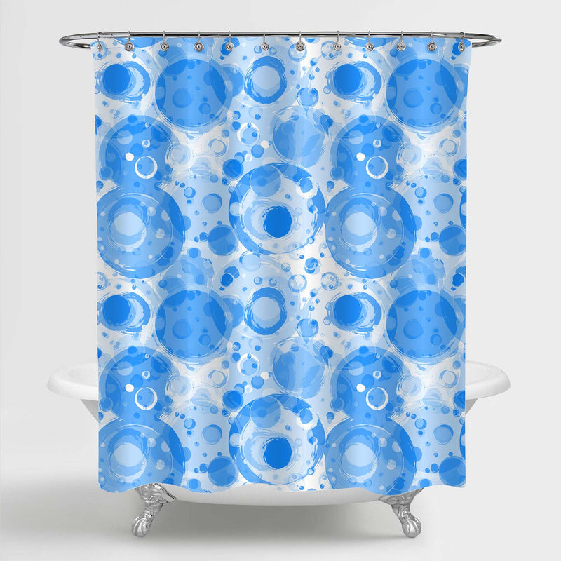 Abstract Polka Dot Pattern Shower Curtain - Light Blue