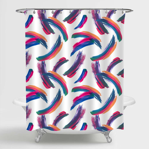 Abstract Brush Strokes Shower Curtain - Multicolor