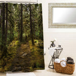 Pathroad in Shady Jungle Shower Curtain - Green