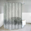 Wood Covered with Snow Motion Blur Shower Curtain - Grey