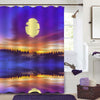Forest and Sunrise Reflecting in the Lake Shower Curtain - Gold Purple