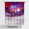 Picturesque Mountain Sunset Landscape Shower Curtain - Purple Pink