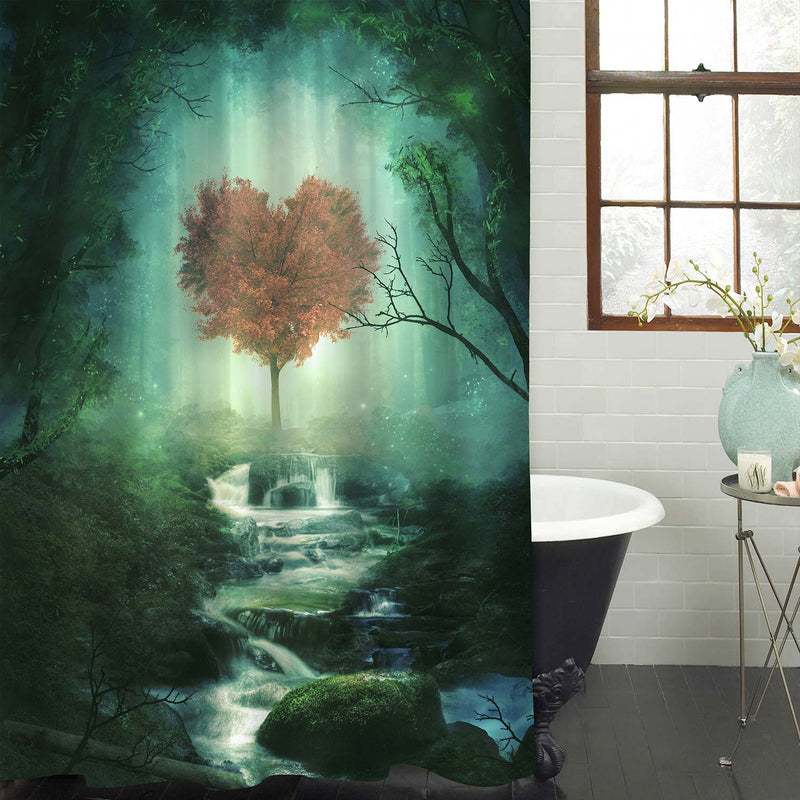 Fairy Tale Forest Shower Curtain - Green