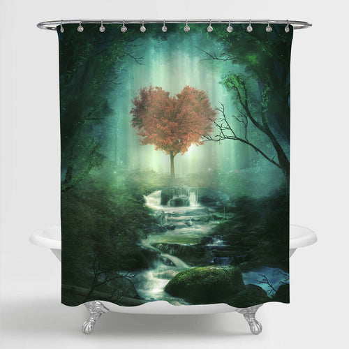 Fairy Tale Forest Shower Curtain - Green