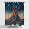 Magical Tree Stretching Up To a Blue Sky Shower Curtain - Brown Blue
