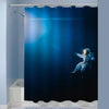 Astronaut Floating in Outer Space Shower Curtain - Blue