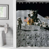 NASA Astronaut on Moon Landing Mission Shower Curtain - Grey