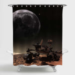 Curiosity Mars Rover Exploring the Mars Planet Shower Curtain - Brown Black