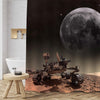 Robotic Space Autonomous Vehicle Mars Rover on Mission Shower Curtain - Brown Grey