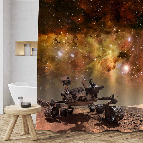 NASA Mars Rover Shower Curtain - Gold Brown