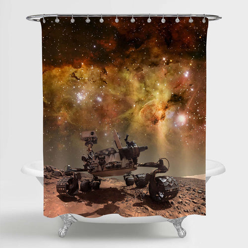 NASA Mars Rover Shower Curtain - Gold Brown