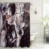 Jazz Band with Female Dancers Artist Shower Curtain - Grey