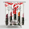 Red Lipstick Shower Curtain - Red Black