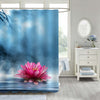 Lotus Flower Asian Shower Curtain - Blue Pink