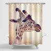 Giraffe Portrait Shower Curtain - Brown