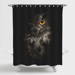 Eagle Owl Portrait Shower Curtain - Black Brown