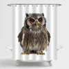 Northern White-faced Owl Shower Curtain - Grey