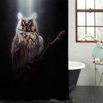 Long-Eared Owl Shower Curtain - Brown Black