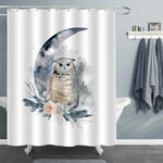 Moon, Owl, Bouquet of Roses and Fir Branches Shower Curtain