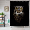 Intense Great Horned Owl Shower Curtain - Brown Black
