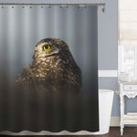 Burrowing Owl on the Move, Looking for a New Burrow Shower Curtain - Grey