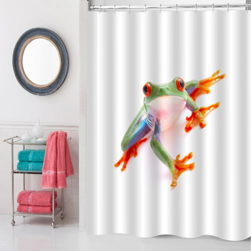 Red Eyed Monkey Tree Frog Shower Curtain - Green