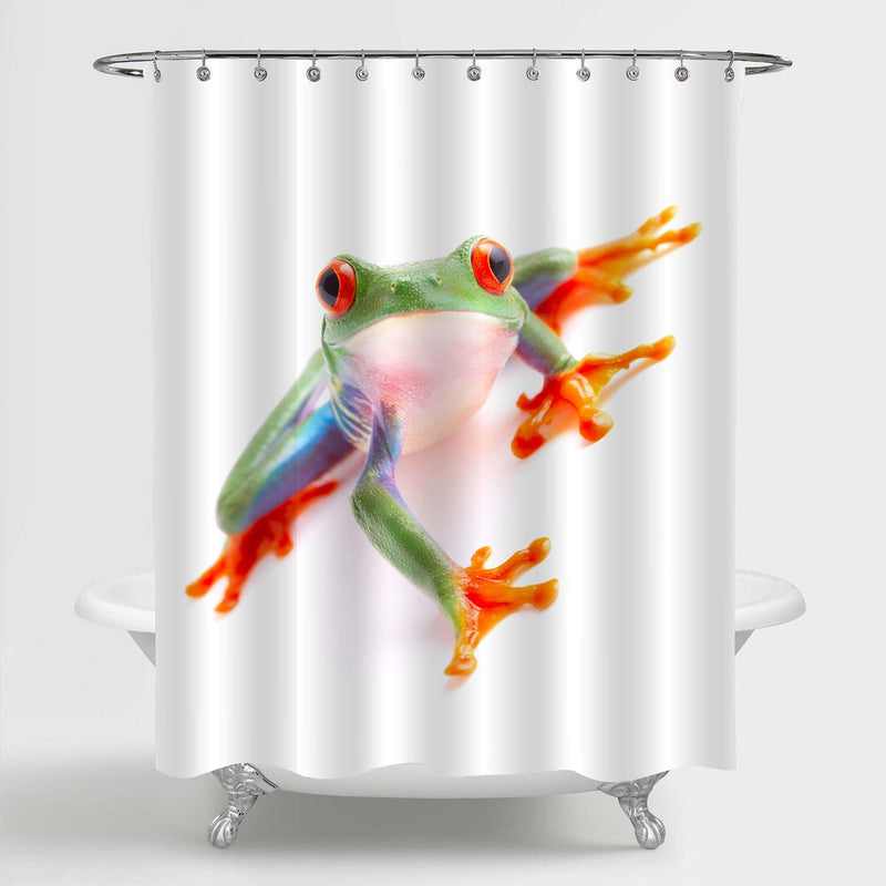 Red Eyed Monkey Tree Frog Shower Curtain - Green