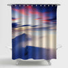 Unbelievable Sunrise High at the Mountains Covered by Snow Shower Curtain - Blue White