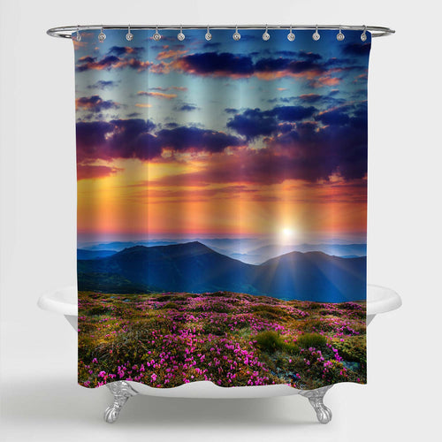 Magic Summer Mountain Landscape Shower Curtain - Multicolor