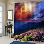 Mountain Under Overcast Sky Before Storm Shower Curtain - Multicolor