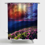 Mountain Under Overcast Sky Before Storm Shower Curtain - Multicolor