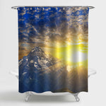 Colorful Sky Sunset Range Above The Snow Peaks of Mountain Shower Curtain