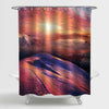 Sunset in The Alpine Peaks Shower Curtain - Red Purple