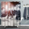 Clouds Covered the Mountain Range Shower Curtain - Black White