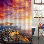 Dramatic and Picturesque Morning Scene of Hountains Shower Curtain - Multicolor