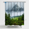 Stormy Weather in the Mountain Shower Curtain - Green Grey