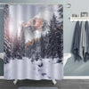 Winter Forest at Alpine Highlands in Sunny Day Shower Curtain - Grey White