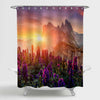 Sunrise in the Alps Mountain Shower Curtain - Multicolor