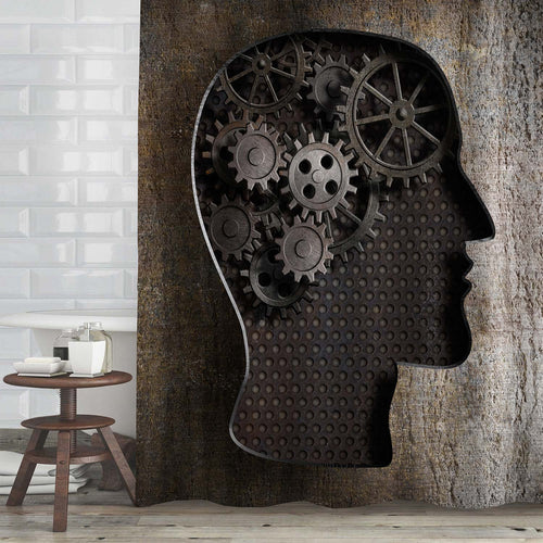 Steampunk Gears and Cogs Shower Curtain - Bronze
