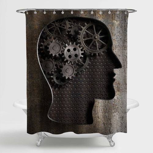 Steampunk Gears and Cogs Shower Curtain - Bronze