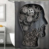 Brain Work Model Shower Curtain - Grey