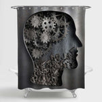 Brain Work Model Shower Curtain - Grey