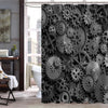 Metalic Gears and Cogwheels Background Shower Curtain - Grey