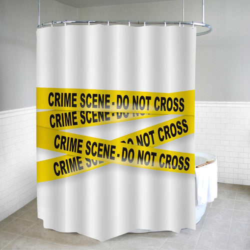 Crime Scene Do Not Cross Yellow Tapes with Clipping Path Shower Curtain